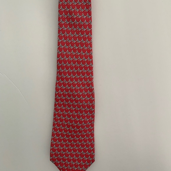 Boy’s Vineyard Vines Red Tie with Dragonflies - Picture 1 of 4